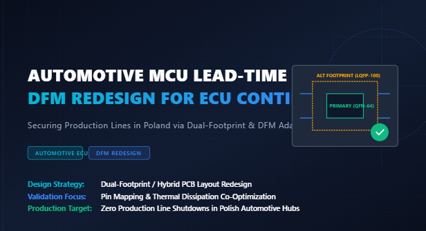 Laatste bedrijfsblogs Veerkracht van de toeleveringsketen: Beheer van vertragingen in de doorlooptijd van automotive MCU's in Poolse ECU-productie via DFM-herontwerp